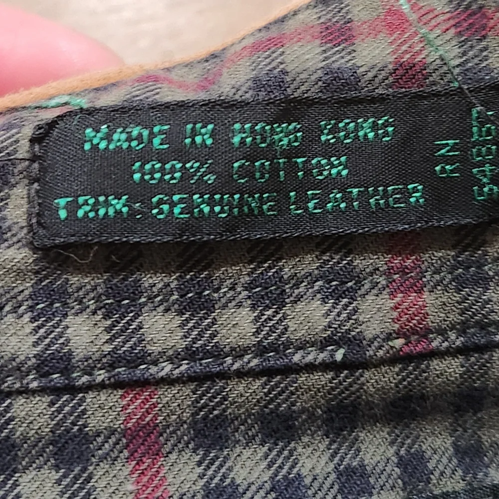 Vtg Abercrombie and Fitch men's long sleeve flannel plaid shirt lrg elbow patch - Picture 4 of 12